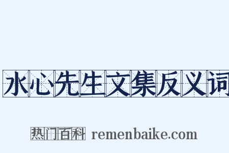 水心先生文集反义词是什么意思的图片